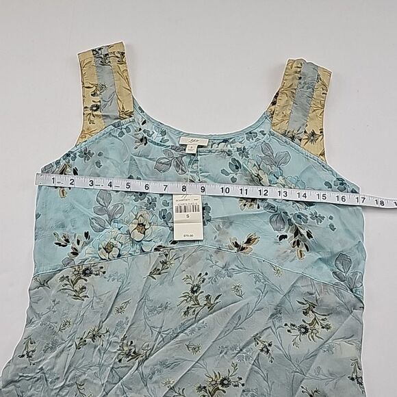 J.‎ Jill NWT Whimsical Sleeveless Light Blue Floral Semi Sheer Blouse Top Small - Picture 7 of 8
